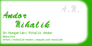 andor mihalik business card